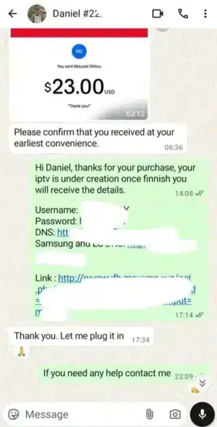 WhatsApp support chat — Login delivered